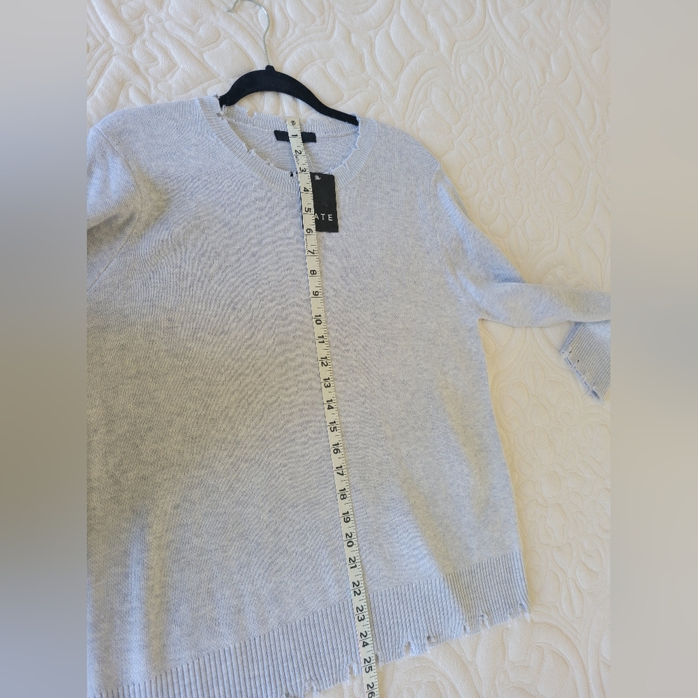 Fate Intentionally Distressed Grey Sweater Size L - Picture 7 of 8
